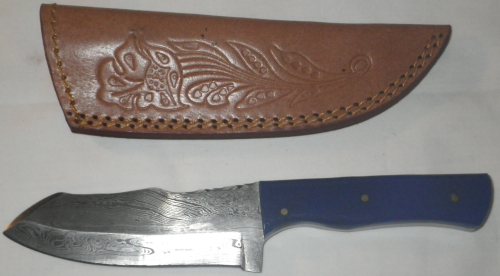 Damascus Full Tang Hunting Knife 9"