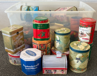 Tote with Festive Tin Containers