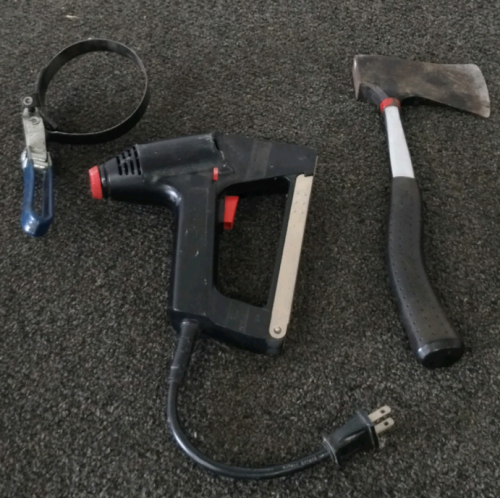 Hatchet, Nail Gun, Wrench