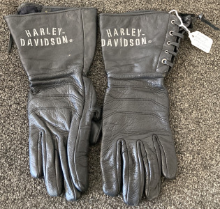 Vintage Harley-Davidson Leather Riding Gloves Size S