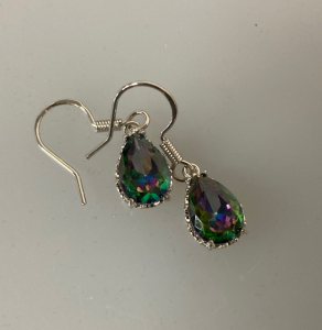 Rainbow Topaz Teardrop Earrings