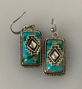 Western Style Turquoise Agate Earrings