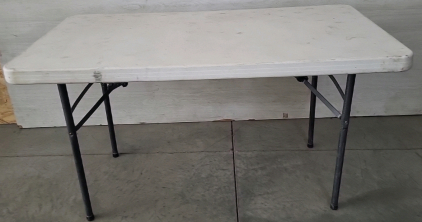 Plastic Table with Metal Folding Legs