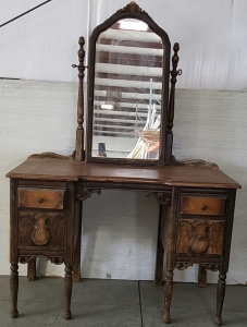 Antique Vanity Desk with Mirror