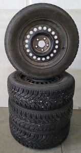 Full Set of Steel Rims and Snow Tires