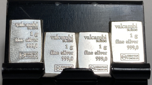 (4) One Gram .999 Fine Silver Bars- Verified Authentic