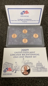 Lincoln Bicentennial One Cent Proof Set
