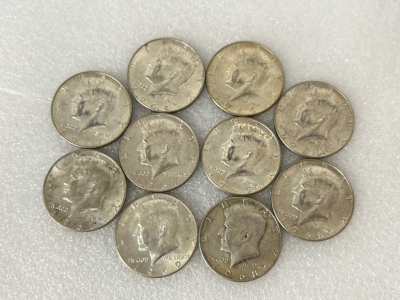 (10) 40 Percent Silver Kennedy Half Dollars