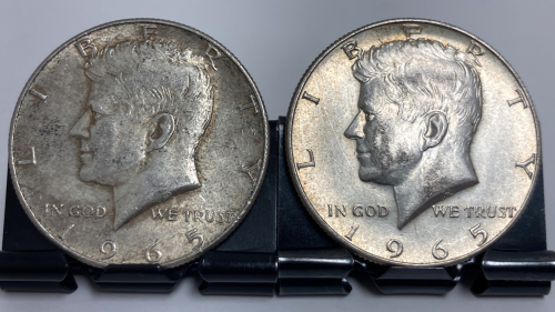 (2) 1965 40% Silver Kennedy Half Dollars- Verified Authentic