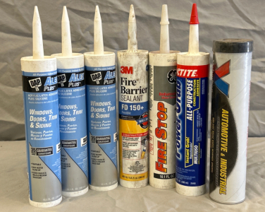 Unopened Latex Adhesive, Sealant, and Multipurpose Grease