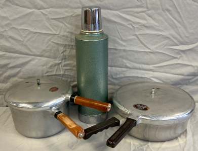 (2) Vintage Presto Cookers and Stanley Thermus