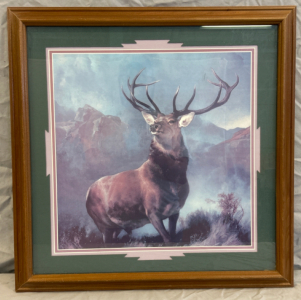 21&rdquo;x 21&rdquo; Framed Elk Wall Art