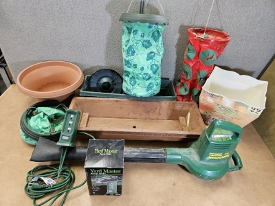 Working Electric Leaf Blower, Power Stake, Planters