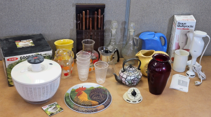 Working Hand Blender, Salad Spinner, Glassware, Knife Set, More