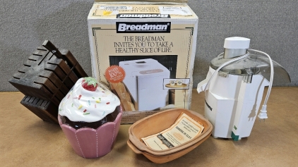 Bread Maker, Juicer, Clay Cooker, Knife Block, Cookie Jar