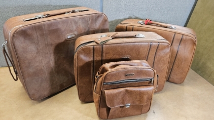 4pc Samsonite Leather Luggage