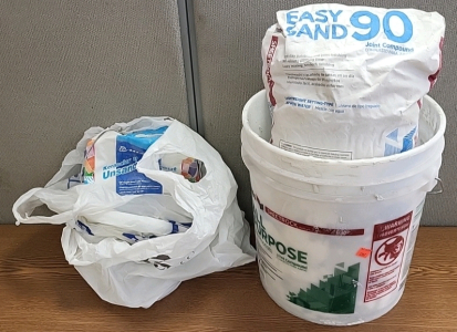 Easy Sand 90 Drywal Joint Compound, Mapei Keracolor U Unsanded Grout with 5 Gallon Bucket