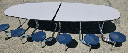 Oval Roll-Away Cafeteria Table