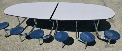 Oval Roll-Away Cafeteria Table