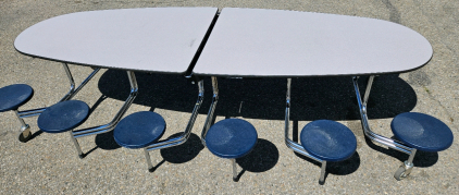 Oval Roll-Away Cafeteria Table