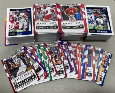 Various NFL Panini Contenders 2020 Draft Picks Collectible Cards, Various NFL Panini Score Collectible Cards