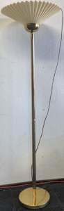 66&rdquo; Golden Floor Lamp With White lamp Shade