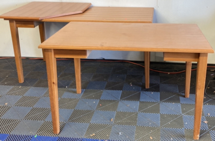 (2) Brown Wooden Tables