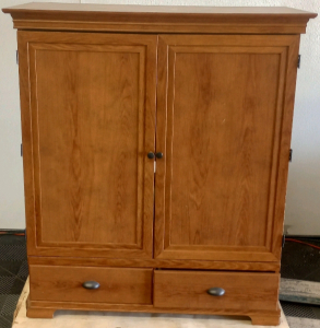 Wood Entertainment Center with Doors and Drawers