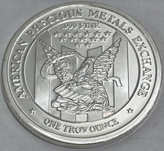(1) 1 Troy Ounce .999 Fine Silver APMEX Round