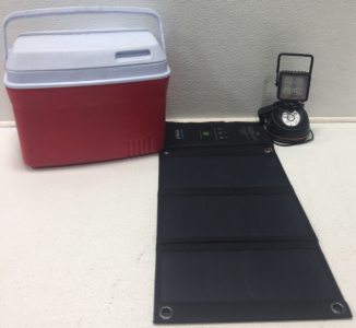Small Ice Chest, Solar Power Port, Power Guardian Light