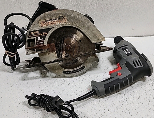 Craftsman 7 1/4" Circular Saw, Master Mechanic 3/8" Electric Drill