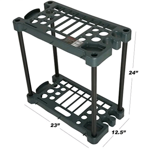 Garden Tool Organizer - Plastic, Utility Rack, Holds Yard Tools