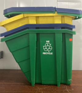 (3) Recycling Bins, (2) Recycling Bin Lids