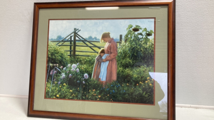 Framed Mother Embracing Child Print