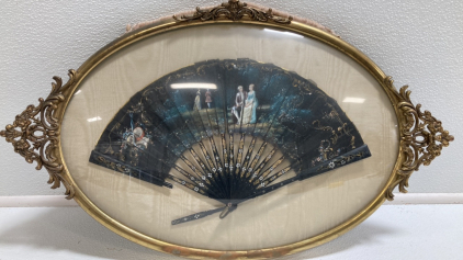 Framed Painted Fan