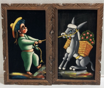 (2) Framed Velvet Paintings