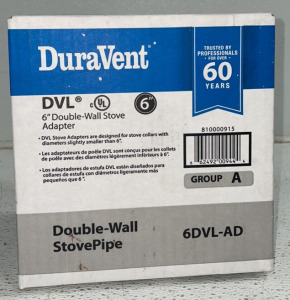 DuraVent* DVL 6&rdquo; Double-Wall Stove Adapter 6DVL-AD