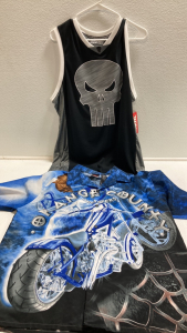 Marvel Punisher Jersey, Orange County Choppers Button-Up Shirt