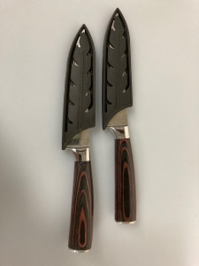 Pair Of Demascus Chef Steak Knives