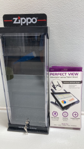 Zippo Light Display Case, (2) Tablet Stands