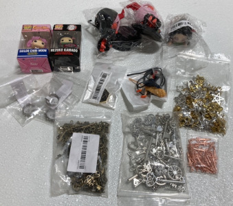 Small Anime Characters, Spiked Rings, Assorted Jewelry Charms