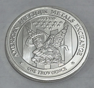 (1) 1 Troy Ounce .999 Fine Silver APMEX Round
