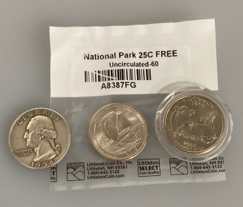 1958 Silver Quarter, National Park Quarter, & State Quarter