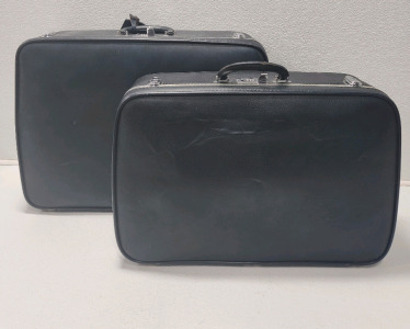 (2) Blue Vintage Hard Case Suit Cases