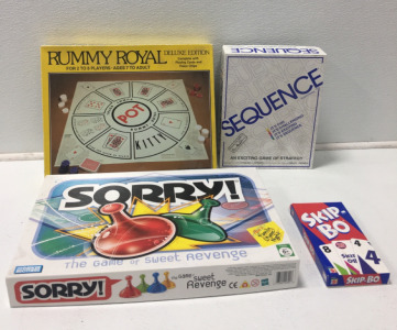 Sorry, Sequence, Skip-Bo, Rummy Royal