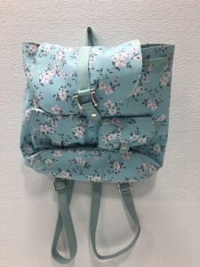 Blue Floral Backpack Purse