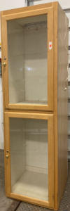 Light Brown Wooden Curio Cabinet and Shelf
