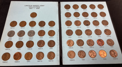 Complete Lincoln Wheat Cent Collection 1941-1958