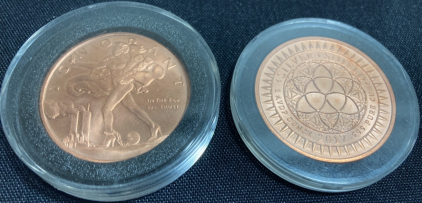 (2) 2017 Silver Shields Copper Rounds