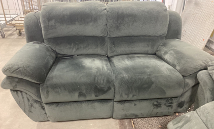(1) Electric Green Couch, (1) Matching Love Seat
